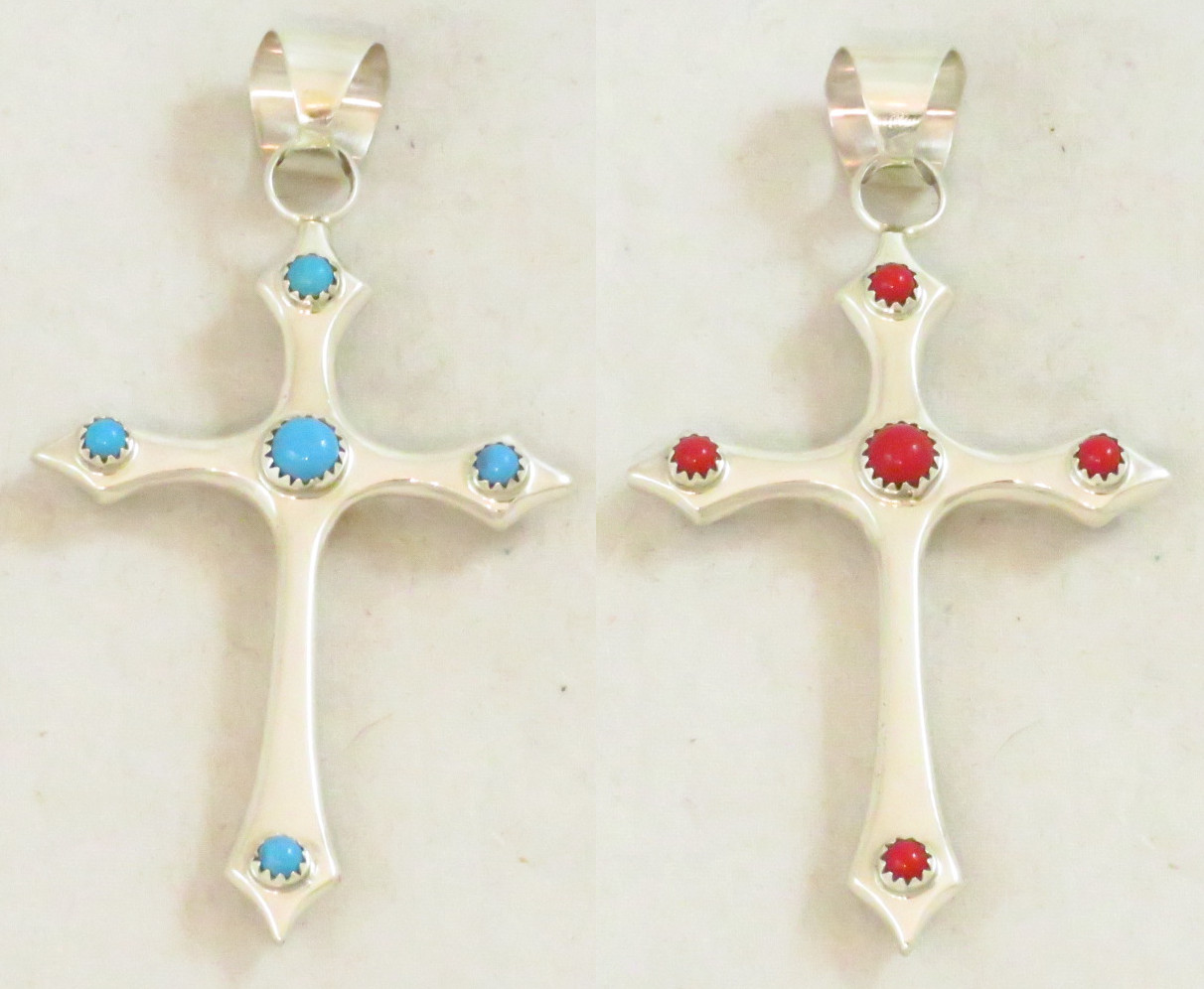 Tanner Chaney : Silver Jewelry Lucille Hale Yazzie Cross Pendants 53965